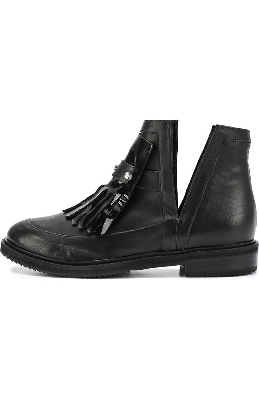 Кожаные ботинки с бахромой и заклепками Aperlai