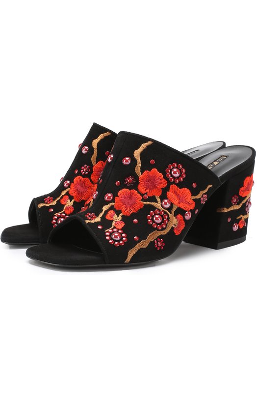 Замшевые мюли с вышивкой Baldan