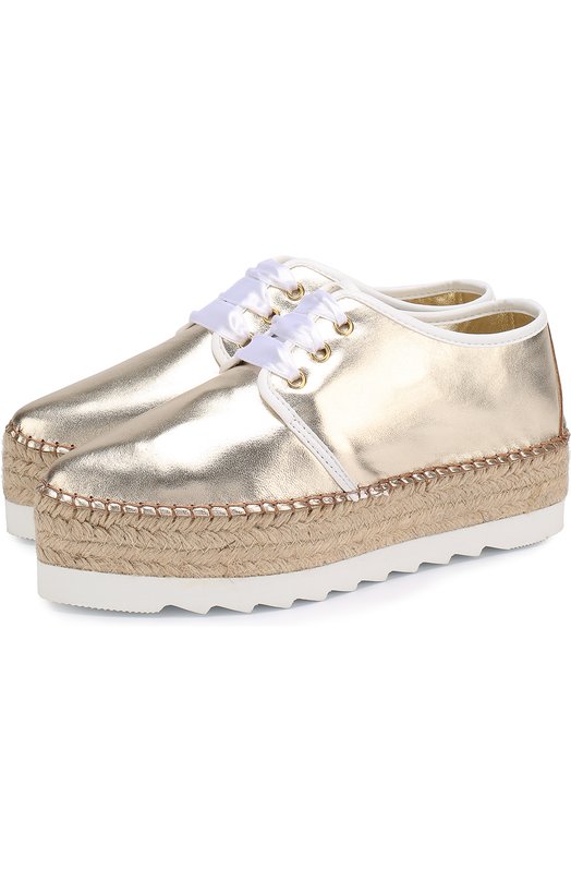 Эспадрильи из металлизированной кожи на шнуровке Baldan