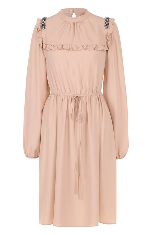 Приталенное платье-миди с оборками No. 21