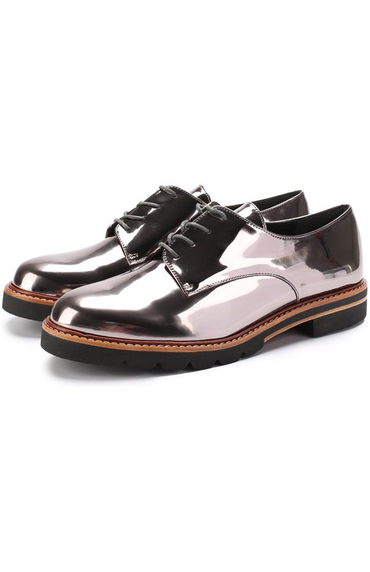 Дерби из металлизированной кожи Stuart Weitzman